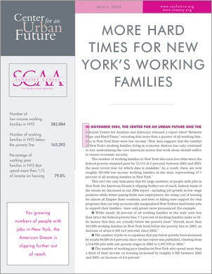 More Hard Times for New York’s Working Families